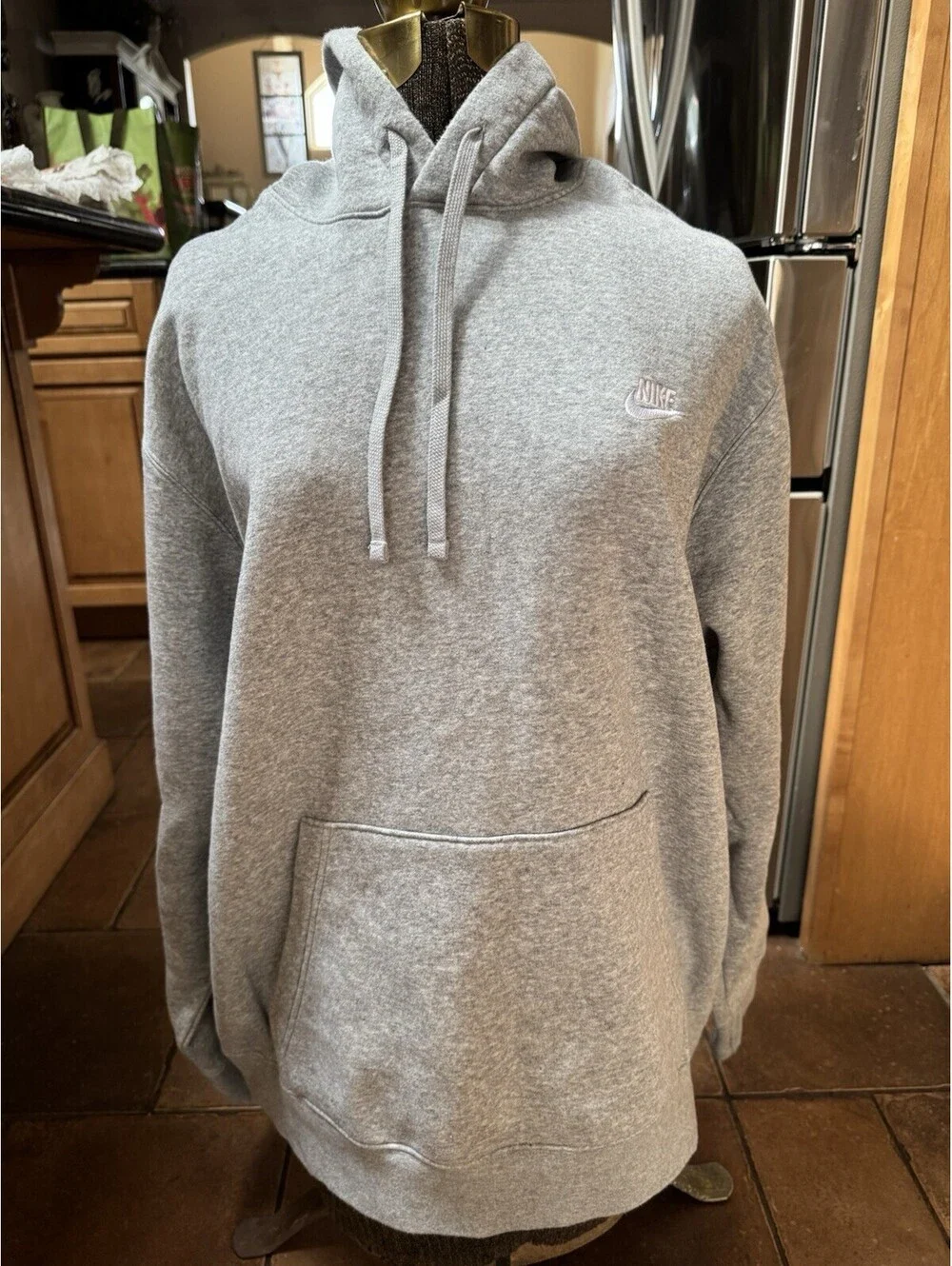 Nike Men's Pull Over Hoodie, Size L - Charcoal Heather/Anthracite/White